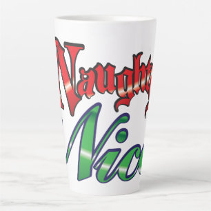 Retro-Weihnachten, Unartig oder Artig rote grüne B Milchtasse