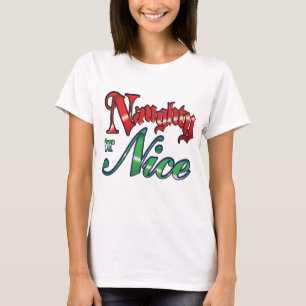 Retro-Weihnachten, Unartige oder Brave Rote Grüne  T-Shirt