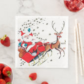 Retro Weihnachten und Schlitten Party Serviette (Beispiel)