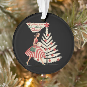 Retro-Weihnachten Vintage 50er Feiertag 1950er Dam Ornament