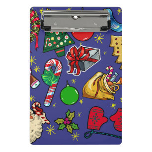 Retro-Weihnachten Vintage Farbige Blau Rot Grün Mini Klemmbrett