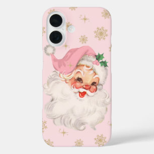 Retro-Weihnachten Vintage-Rosa-Santa-iPhone-Hülle iPhone 16 Hülle