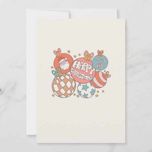 Retro Weihnachten Weihnachten Erster Geburtstag Einladung (Rückseite)