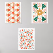 Retro Weihnachten Weihnachten Lichter Bäume pink Bilderwand Sets (Vorderseite)