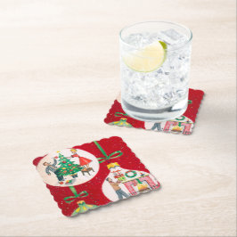 Retro Weihnachten Weihnachten Untersetzer