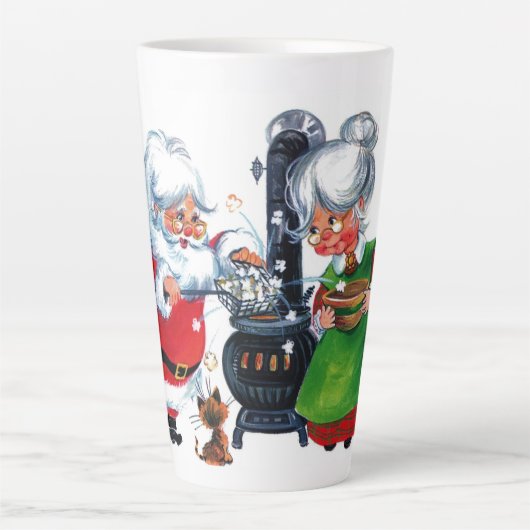 Retro Weihnachten Weihnachten Weihnachtsfrau Claus Milchtasse (Vorderseite)