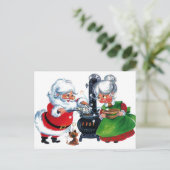 Retro Weihnachten Weihnachten Weihnachtsfrau Claus Postkarte (Stehend Vorderseite)