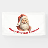 Retro Weihnachten Weihnachtsmann Frohe Weihnachten Banner (Horizontal)