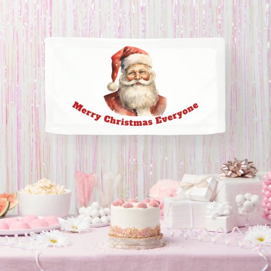 Retro Weihnachten Weihnachtsmann Frohe Weihnachten Banner (Party)