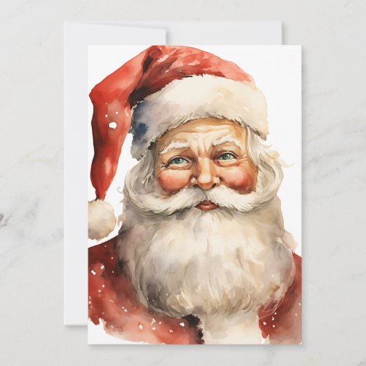 Retro Weihnachten Weihnachtsmann Party Text auf de Einladung (Vorderseite)