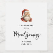 Retro Weihnachten Weinetikett (Einzelnes Label)