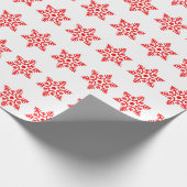 Retro Weihnachten Weiße und Rote Schneeflocken Vin Geschenkpapier (Ecke)