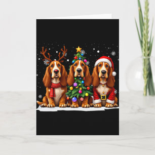Retro-Weihnachten-Wett-Renn-Hund-Santa-Rentier-Hun Karte