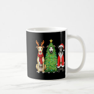 Retro-Weihnachten Whippet Weihnachtsmann Rentier H Kaffeetasse