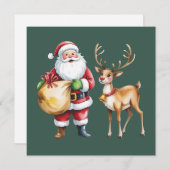 Retro Weihnachten Xmas Rentiere Vintage Urlaub (Vorne/Hinten)