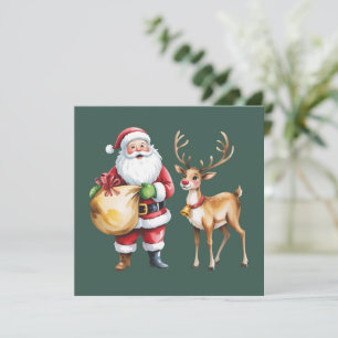 Retro Weihnachten Xmas Rentiere Vintage Urlaub