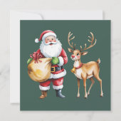 Retro Weihnachten Xmas Rentiere Vintage Urlaub (Vorderseite)