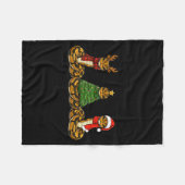 Retro-Weihnachts-Ball-Python-Schlange-Santa-Rentie Fleecedecke (Vorderseite (Horizontal))