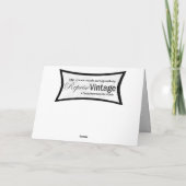 Retro Weihnachts-Button auf Feiertagskarte (Rückseite)