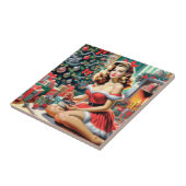 Retro Weihnachts-Button auf Fliese (Seite)