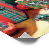 Retro Weihnachts-Button auf Poster (Ecke)