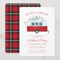 Retro-Weihnachts-Camper Rot Verlobungsfeier