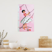Retro Weihnachts-Dame Holiday Poster (Küche)