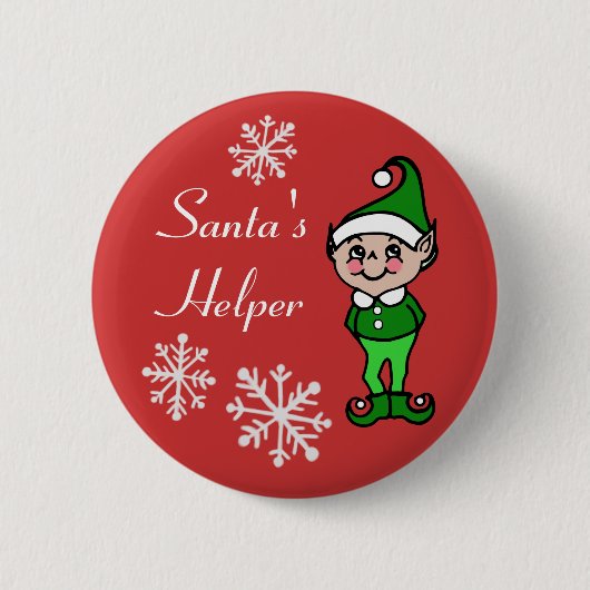 Retro-Weihnachts-Elf-Knopf Button (Vorderseite)