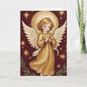 Retro-Weihnachts-Engel-Kunst mit individuellem Tex Karte