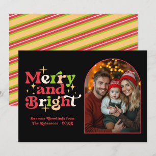 Retro-Weihnachts-Familienfoto im Vintage-Stil Feiertagskarte