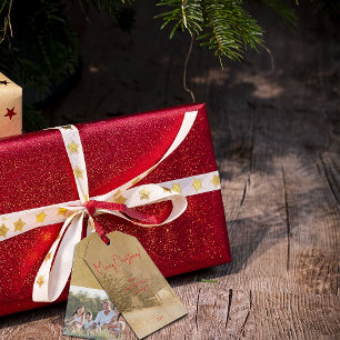 Retro Weihnachts-Foto Geschenkanhänger