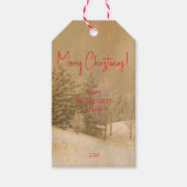 Retro Weihnachts-Foto Geschenkanhänger (Vorderseite)