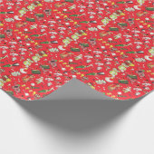 Retro Weihnachts gestopfte Tiere Puppen Trommel Ba Geschenkpapier (Ecke)