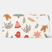 Retro-Weihnachts-Gingerbread-Muster. Case-Mate iPhone Hülle (Rückseite (Horizontal))