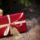 Retro Weihnachts-Großschrift Geschenkanhänger