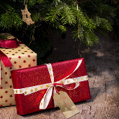 Retro Weihnachts-Großschrift Geschenkanhänger