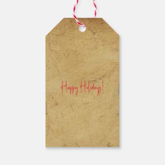 Retro Weihnachts-Großschrift Geschenkanhänger (Rückseite)