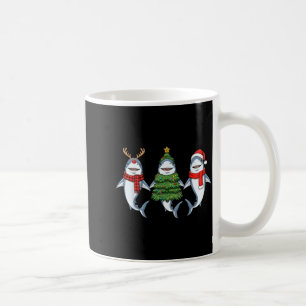 Retro-Weihnachts-Hai-Santa-Rentier Kaffeetasse