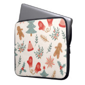 Retro Weihnachts Lebkuchen Muster. Laptopschutzhülle (Vorderseite Links)