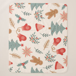 Retro Weihnachts Lebkuchen Muster. Sherpadecke