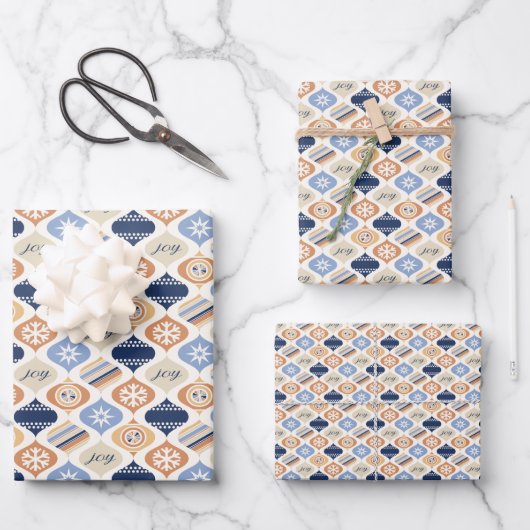 Retro Weihnachts Luxus Geschenkpapier Set (Vorderseite)