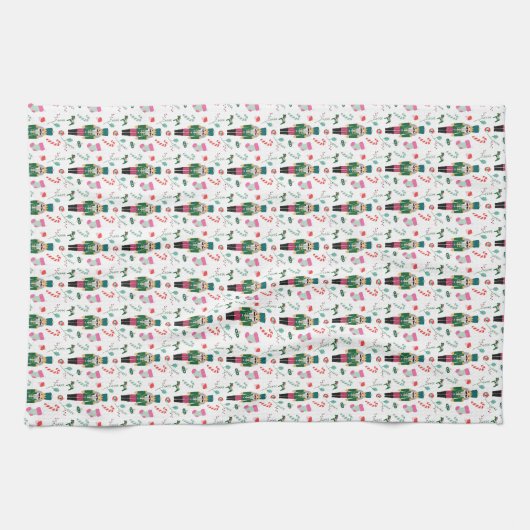 Retro Weihnachts-Nutcracker-Ornamente Geschirrtuch (Horizontal)