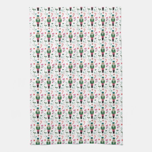 Retro Weihnachts-Nutcracker-Ornamente Geschirrtuch (Vertikal)