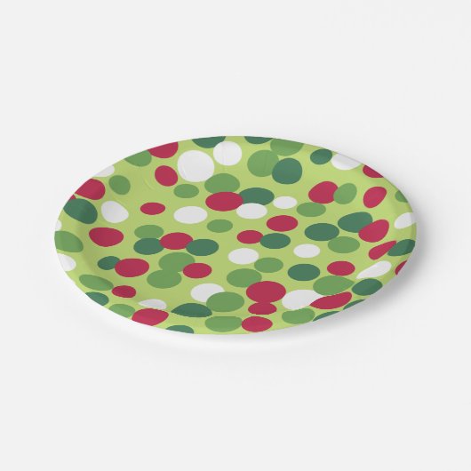 Retro Weihnachts-Party Dots Paper Teller (Schrägansicht)