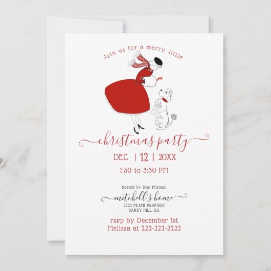 Retro Weihnachts-Party Einladung (Rückseite)