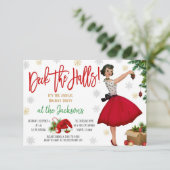 Retro Weihnachts-Party Einladung (Stehend Vorderseite)