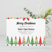 Retro Weihnachts-Party Einladung (Stehend Vorderseite)