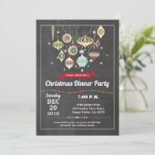 Retro Weihnachts-Party-Ornament Austausch Vintag Einladung (Stehend Vorderseite)