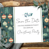 Retro Weihnachts-Party Save the Date Baum Postkarte