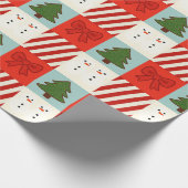 Retro-Weihnachts-Patchwork-Geschenkpapier Geschenkpapier (Ecke)